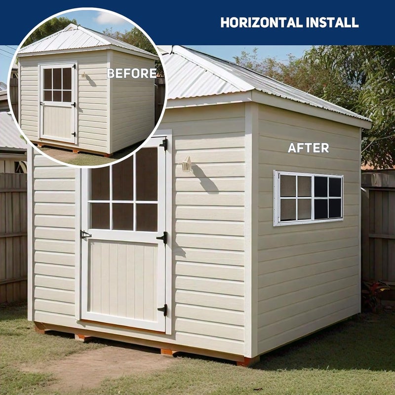 Hryan 12"x18" Shed Window for Chicken Coop, Playhouse and Mobihome, White Windows for Exterior Sheds, Mobile Home, Garage and Green House - Image 4